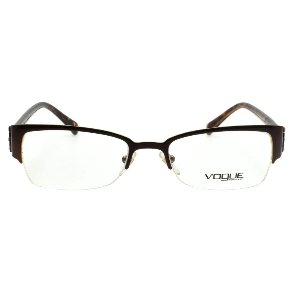 Vogue VO 4014-B 934 Women's Eyeglasses Frames Half-Rim 50-18-135 Brown / Stones
